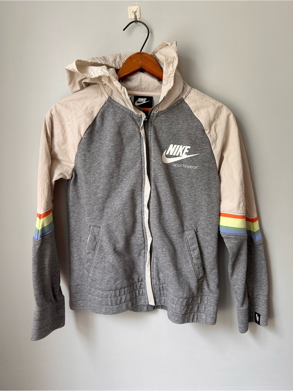 Nike Sportswear Heritage Girl's Zip Hoodie Jacket Large Hooded Loose Fit
